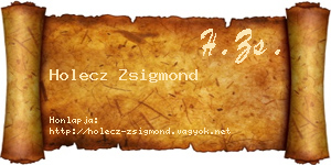 Holecz Zsigmond névjegykártya